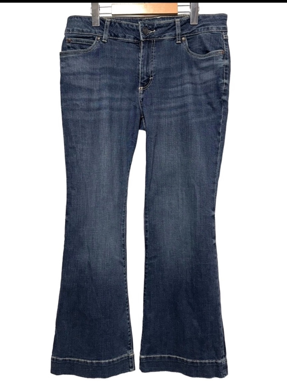 Wrangler Womens 13 Bootcut Jeans Dark Wash Western Y2K Low Rise 31 Inseam